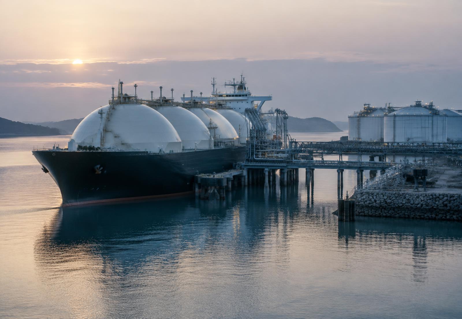 LNG carrier and gas terminal infrastructure